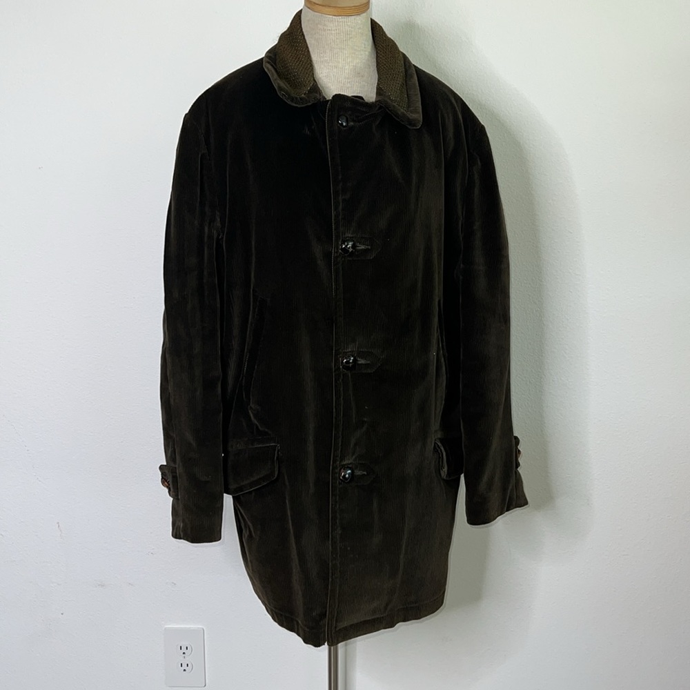 🔹 Vintage 70’s Corduroy Coat with Faux Fur and Wool Lining